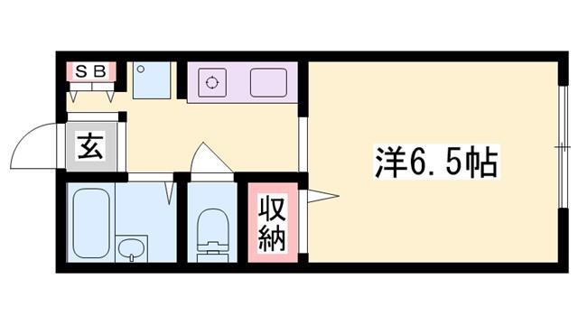 ハイネス モン(1K/1階)の間取り写真