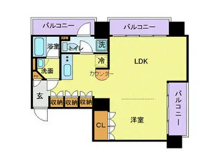 フロリス オーランティウム3(1LDK/2階)の間取り写真