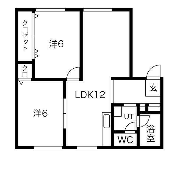 ハイツ幸町(2LDK/1階)の間取り写真