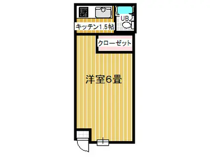 メゾン・トータルIII(1K/2階)の間取り写真