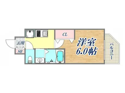 エステムコート新神戸2駅前山手(1K/3階)の間取り写真