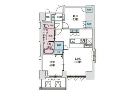 スプランディッド上本町ウエスト(1SLDK/7階)の間取り写真