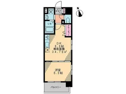 GAGA(1LDK/3階)の間取り写真