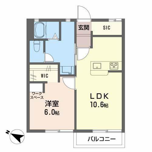 タウニーラポール(1LDK/1階)の間取り写真