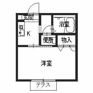 リベールやしろ(1K/1階)の間取り写真