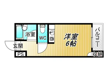 ボーリバージュ(1K/4階)の間取り写真