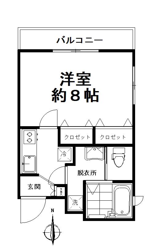 朝日リゾート(1K/2階)の間取り写真