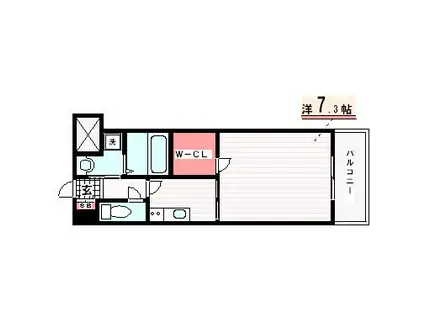 ASプレミアム神戸西(1K/7階)の間取り写真