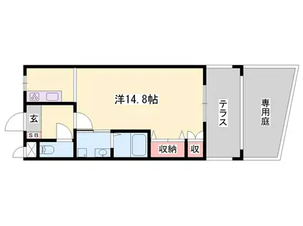 ミューズ大幸(1K/1階)の間取り写真