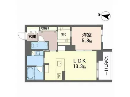 PROMENADE上杉(1LDK/1階)の間取り写真