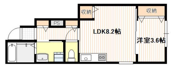 ブロギー南栄(1LDK/1階)の間取り写真