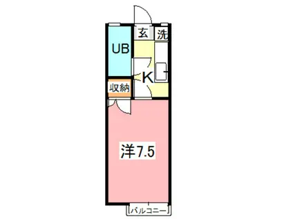 エステート中庄(1K/1階)の間取り写真