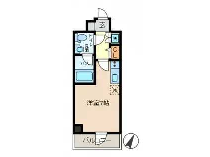 SQUARE CITY KANAMACHI(ワンルーム/13階)の間取り写真