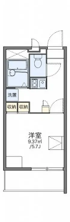 レオパレスグリーンリーブズ 3階階 間取り