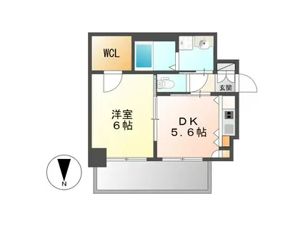 エステムプラザ名古屋駅前プライムタワー(1DK/3階)の間取り写真