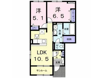 グラン・アーブルVII(2LDK/1階)の間取り写真