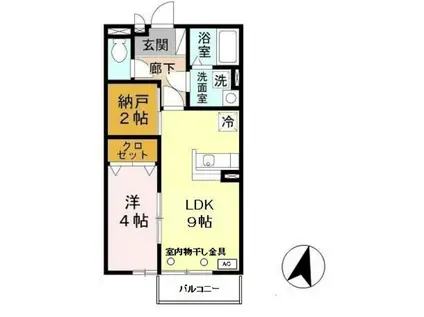 サンライズ清水(1SLDK/2階)の間取り写真