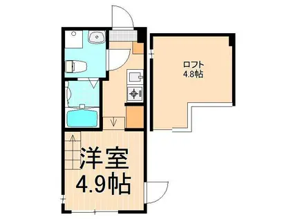 ハーモニーテラス足立VII(1K/1階)の間取り写真