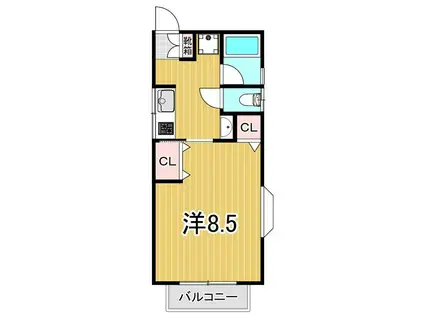 エクセル21(1K/2階)の間取り写真