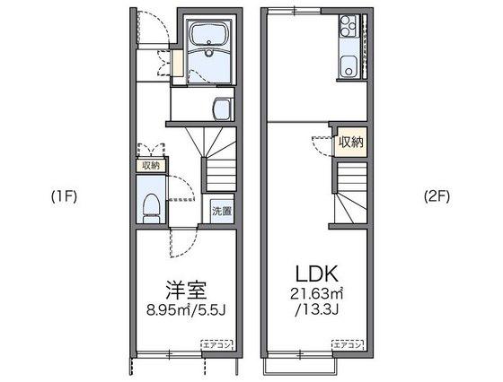 レオネクストソレイユA(1LDK/1階)の間取り写真