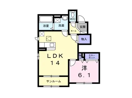 メゾンボヌールI(1LDK/1階)の間取り写真