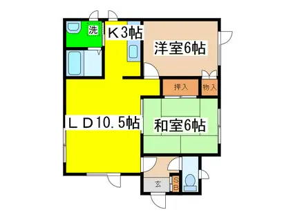 パークサイドハイツ(2LDK/1階)の間取り写真
