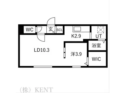 TS COURT ウエスト13(1LDK/1階)の間取り写真