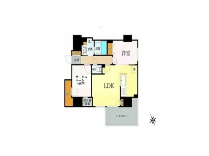 ポレスター平和大通プレミアムレジデンス(1SLDK/10階)の間取り写真