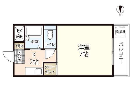 T.R.M.マンション(1K/1階)の間取り写真