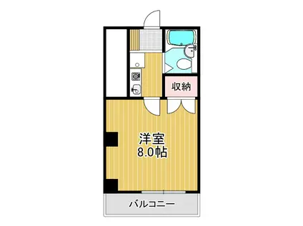 ブルージュ喜志(1K/4階)の間取り写真