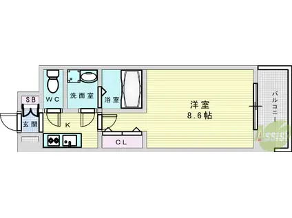 スプランディッドⅠ(1K/10階)の間取り写真