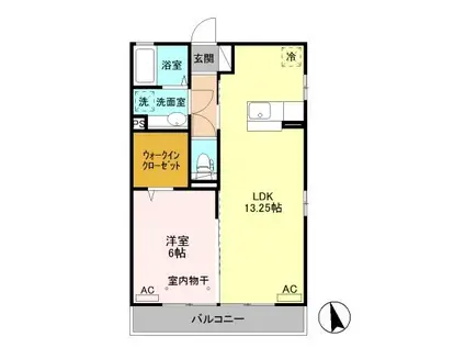 ピュアオール III(1LDK/2階)の間取り写真