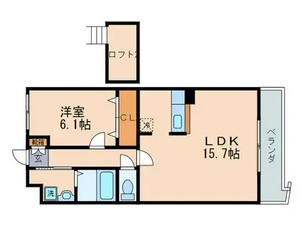 BRICK YARD(1LDK/5階)の間取り写真