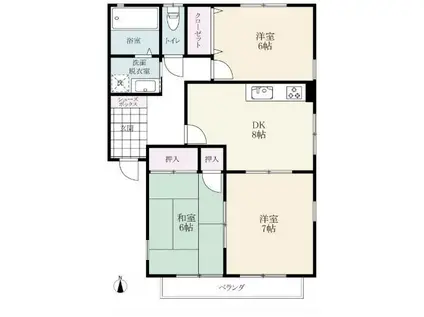 グレースハイツ95(3DK/2階)の間取り写真