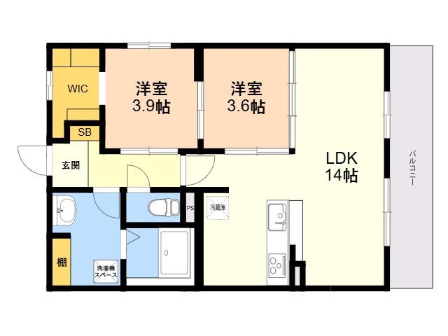 レトワール今川(1SLDK/4階)の間取り写真
