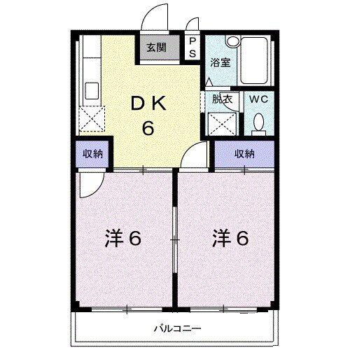 アネックス加藤A(2DK/2階)の間取り写真