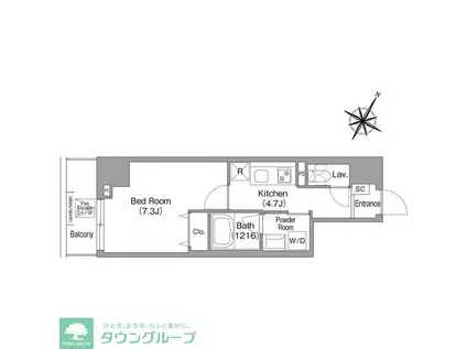 コンフォリア・リヴ関内(1K/10階)の間取り写真