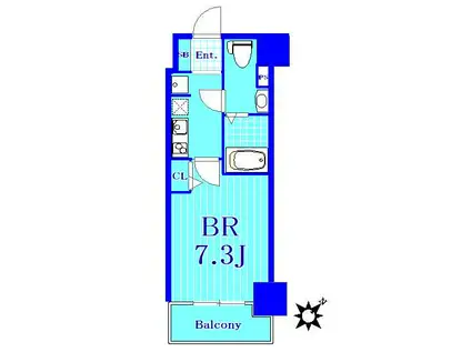 ライジングプレイス桜木町二番館(1K/8階)の間取り写真