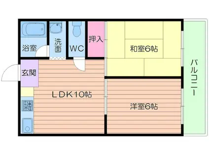 吉井ハイツ(2LDK/1階)の間取り写真