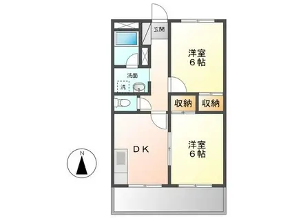 フォルテ21(2DK/1階)の間取り写真