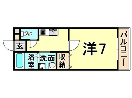 アシーナ(1K/2階)の間取り写真