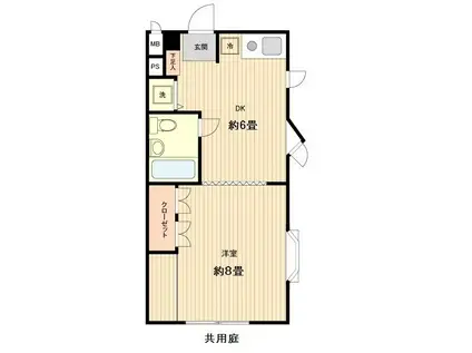 メゾン岩崎(1DK/1階)の間取り写真