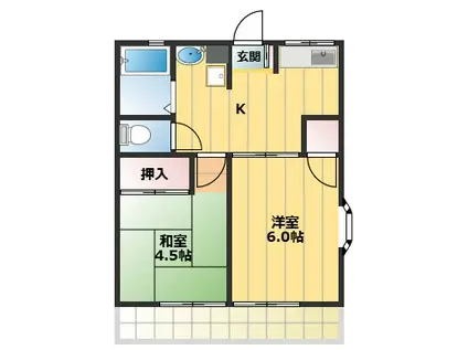 マグノリアHOUSE(2K/1階)の間取り写真
