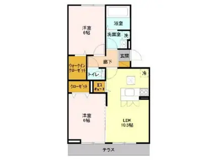 エーデルワイス(2LDK/3階)の間取り写真