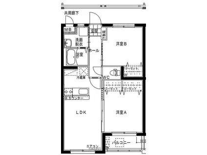 アンシャンテ・R(2LDK/3階)の間取り写真