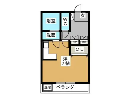 静清第1ハイツ(ワンルーム/4階)の間取り写真