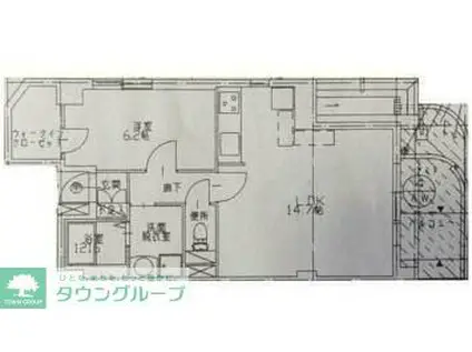 サンコートWAN(1LDK/5階)の間取り写真