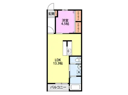 ドリームクリエイトSK(1LDK/2階)の間取り写真