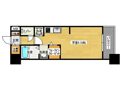 グラビスコート加古町(ワンルーム/2階)の間取り写真