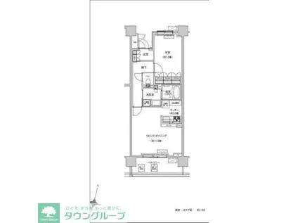 リージア経堂テラスガーデン(1LDK/8階)の間取り写真